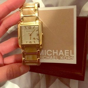 MICHAEL Michael Kors tan and gold watch